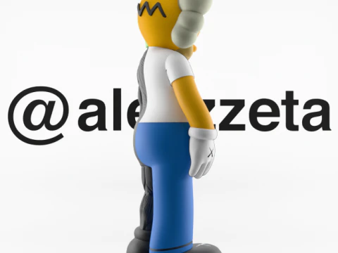 3D Printing Kaws Homer Simpson Flayed Open 3D Model