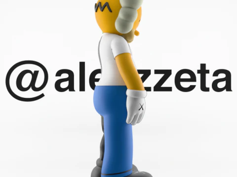 3D Printing Kaws Homer Simpson Flayed Open 3D Model