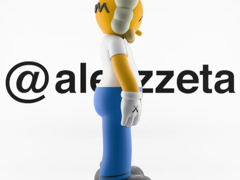 3D Printing Kaws Homer Simpson Flayed Open 3D Model