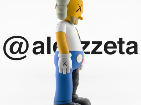 3D Printing Kaws Homer Simpson Flayed Open 3D Model