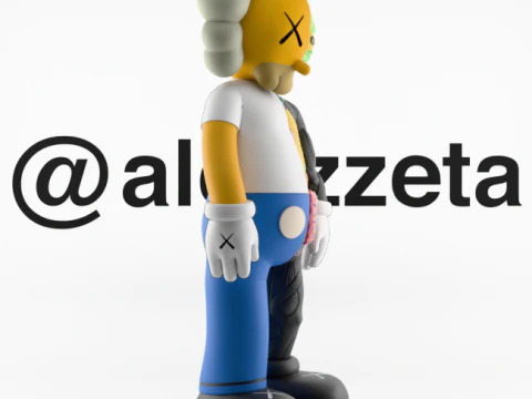 3D Printing Kaws Homer Simpson Flayed Open 3D Model