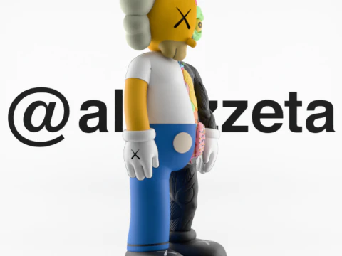 3D Printing Kaws Homer Simpson Flayed Open 3D Model