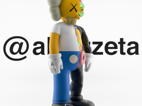 3D Printing Kaws Homer Simpson Flayed Open 3D 模型