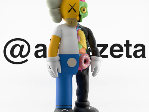 3D Printing Kaws Homer Simpson Flayed Open 3D Model