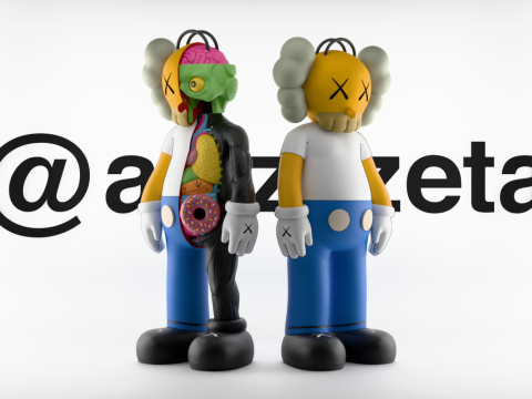 3D Printing Kaws Homer Simpson and Homer Simpson Flayed Open Modello 3D
