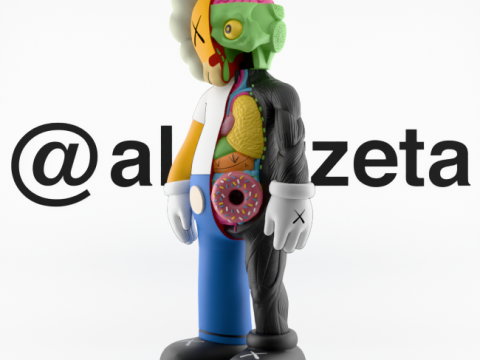 3D Printing Kaws Homer Simpson and Homer Simpson Flayed Open Modello 3D