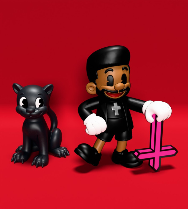 3D Printing The Weeknd estilo rubber hose toy 3D 模型 .c4d .max .obj .3ds .fbx .stl .blend 