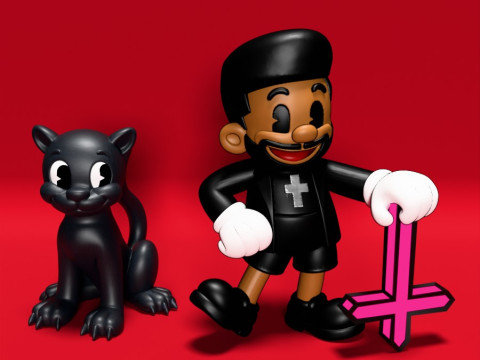 3D Printing The Weeknd estilo rubber hose toy Modello 3D