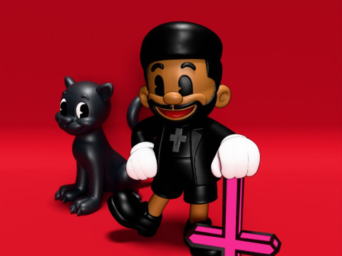 3D Printing The Weeknd estilo rubber hose toy 3D 模型