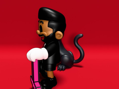 3D Printing The Weeknd estilo rubber hose toy 3D 模型