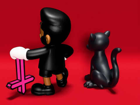 3D Printing The Weeknd estilo rubber hose toy 3D 模型