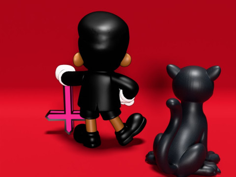 3D Printing The Weeknd estilo rubber hose toy 3D 模型