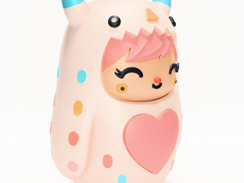 3D プリントのかわいいモンスターのおもちゃ 3Dモデル