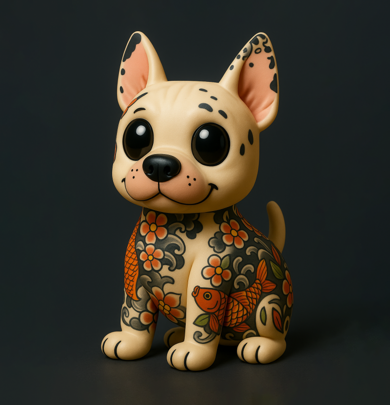 3D Printing Dogo Koi Tattoo toy 3D Model .c4d .max .obj .3ds .fbx .stl .blend