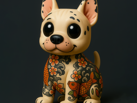 3D Printing Dogo Koi Tattoo toy 3D 模型