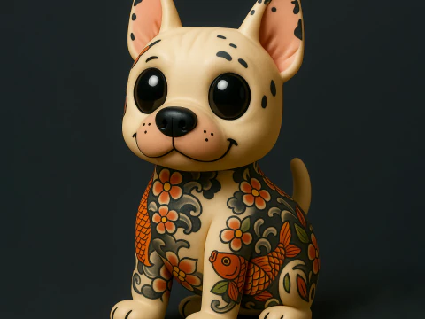 3D 프린팅 도고 잉어 문신 장난감 3D 모델