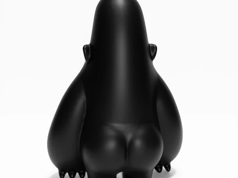 Mainan Blacky Kong Minimalis Cetak 3D Model 3D