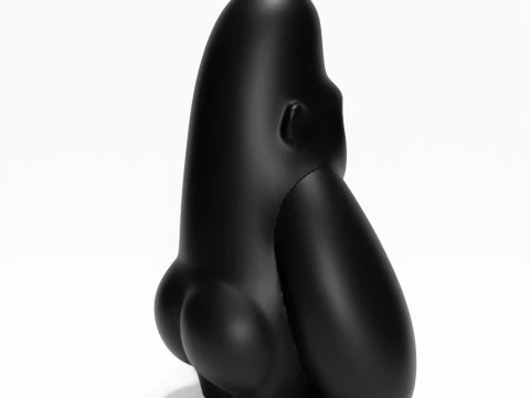 Mainan Blacky Kong Minimalis Cetak 3D Model 3D