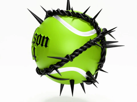 3D Printing Wilson Tennis Ball Thorn toy 3D Model
