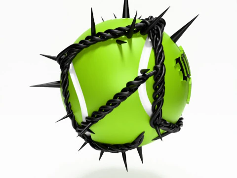 3D Printing Wilson Tennis Ball Thorn toy 3D Model
