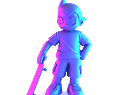 3D Printing Astro Boy Skater toy Modello 3D