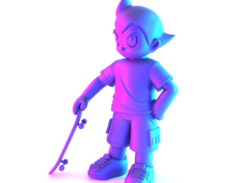 3D Printing Astro Boy Skater toy Modello 3D