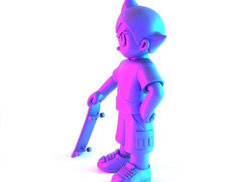 3D Printing Astro Boy Skater toy Modello 3D