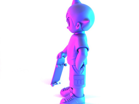 3D Printing Astro Boy Skater toy Modello 3D