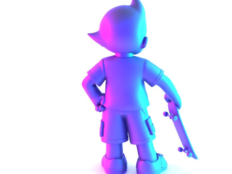 3D Printing Astro Boy Skater toy Modello 3D