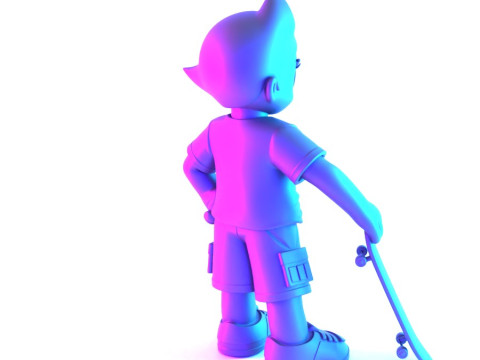 3D Printing Astro Boy Skater toy Modello 3D