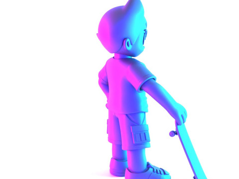 3D Printing Astro Boy Skater toy Modello 3D