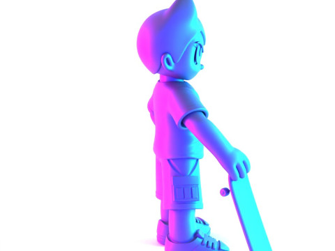 3D Printing Astro Boy Skater toy Modello 3D