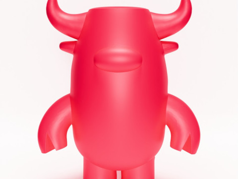 3D Printing Bull Minimalist toy 3Dモデル