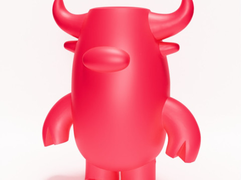 3D Printing Bull Minimalist toy 3Dモデル
