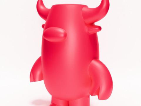 3D Printing Bull Minimalist toy 3Dモデル