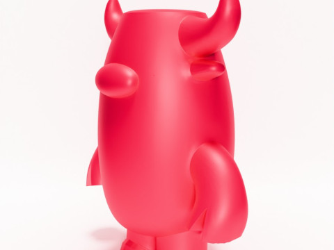 3D Printing Bull Minimalist toy 3Dモデル