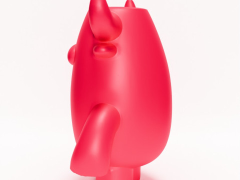 3D Printing Bull Minimalist toy 3Dモデル