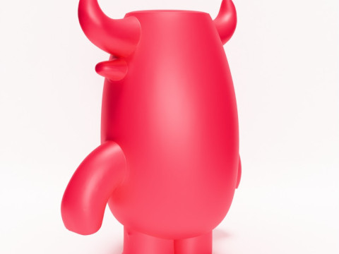 3D Printing Bull Minimalist toy 3Dモデル