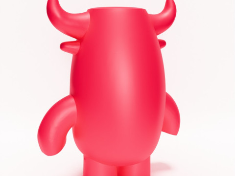 3D Printing Bull Minimalist toy 3Dモデル