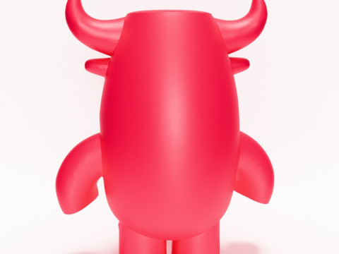 3D Printing Bull Minimalist toy 3Dモデル