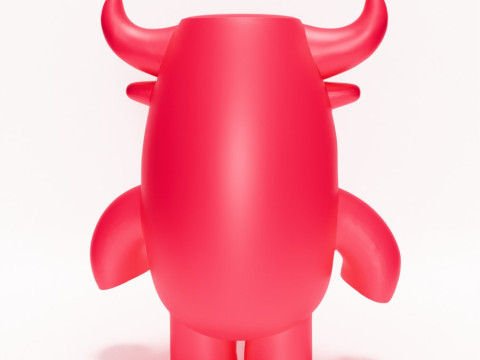 3D Printing Bull Minimalist toy 3Dモデル