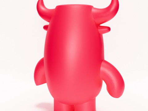 3D Printing Bull Minimalist toy 3Dモデル