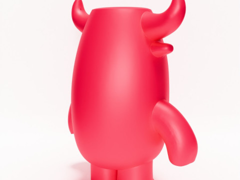3D Printing Bull Minimalist toy 3Dモデル