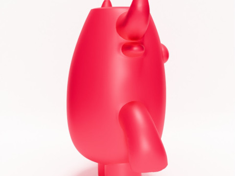 3D Printing Bull Minimalist toy 3Dモデル