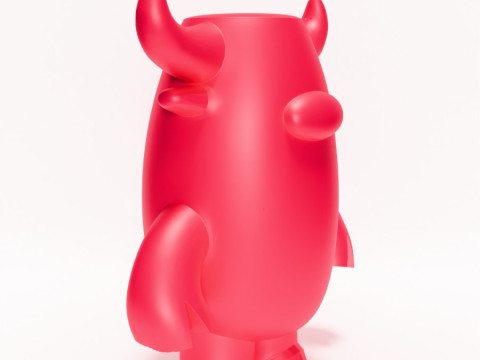 3D Printing Bull Minimalist toy 3Dモデル