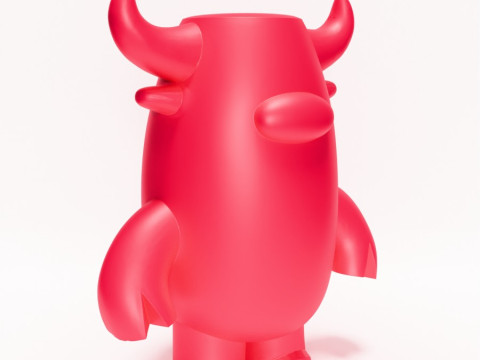 3D Printing Bull Minimalist toy 3Dモデル