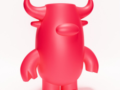 3D Printing Bull Minimalist toy 3Dモデル