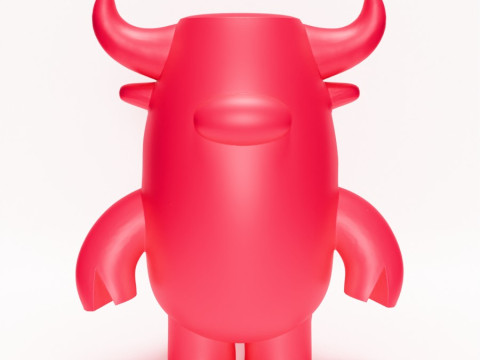 3D Printing Bull Minimalist toy 3Dモデル