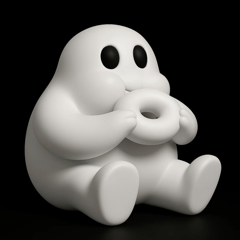 3D Printing Cutie Donut Ghost toy 3D Model .c4d .max .obj .3ds .fbx .stl .blend 