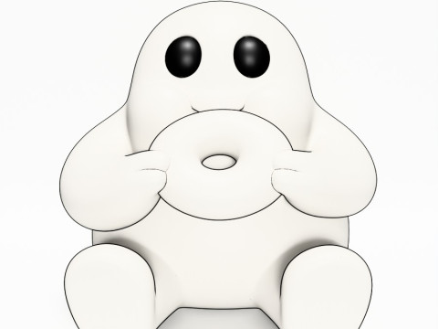 3D Printing Cutie Donut Ghost toy 3D Model